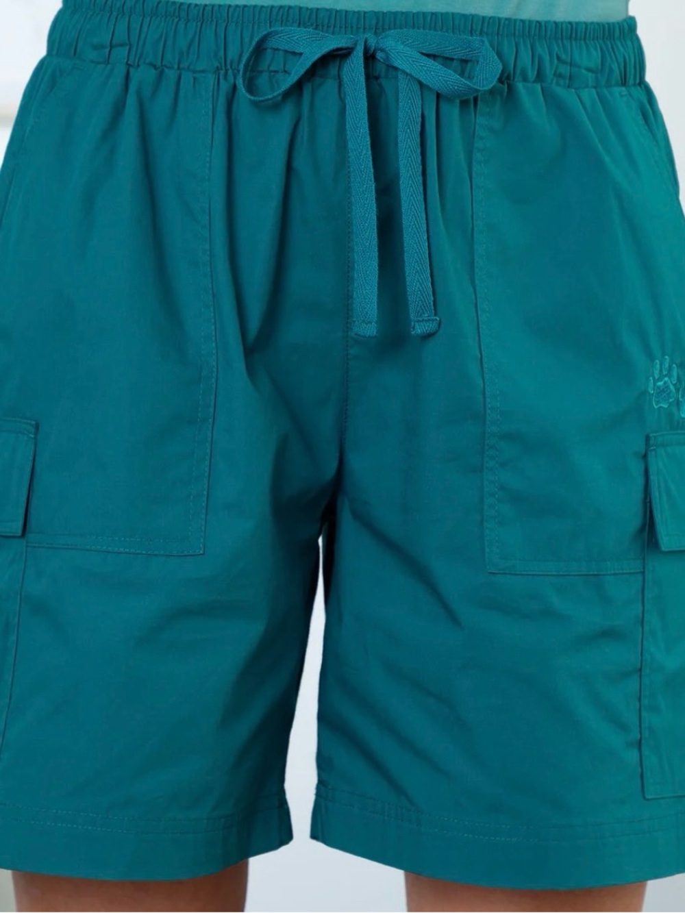 The Animal Rescue Site Teal Paw Print Cargo Canvas Shorts